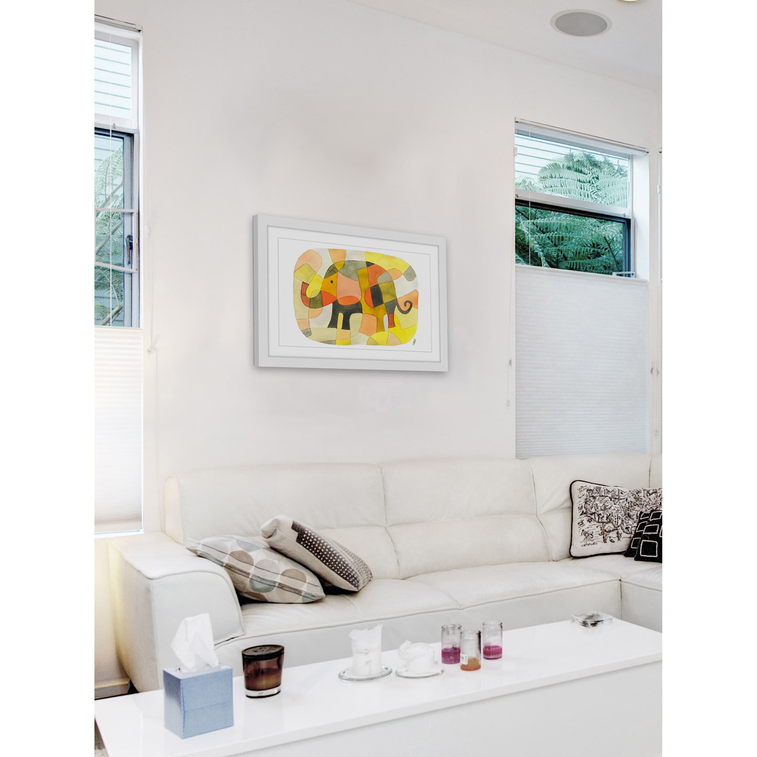 Marmont Hill - "Elephant Colors" by Yolanta Gawlik Framed Painting Print