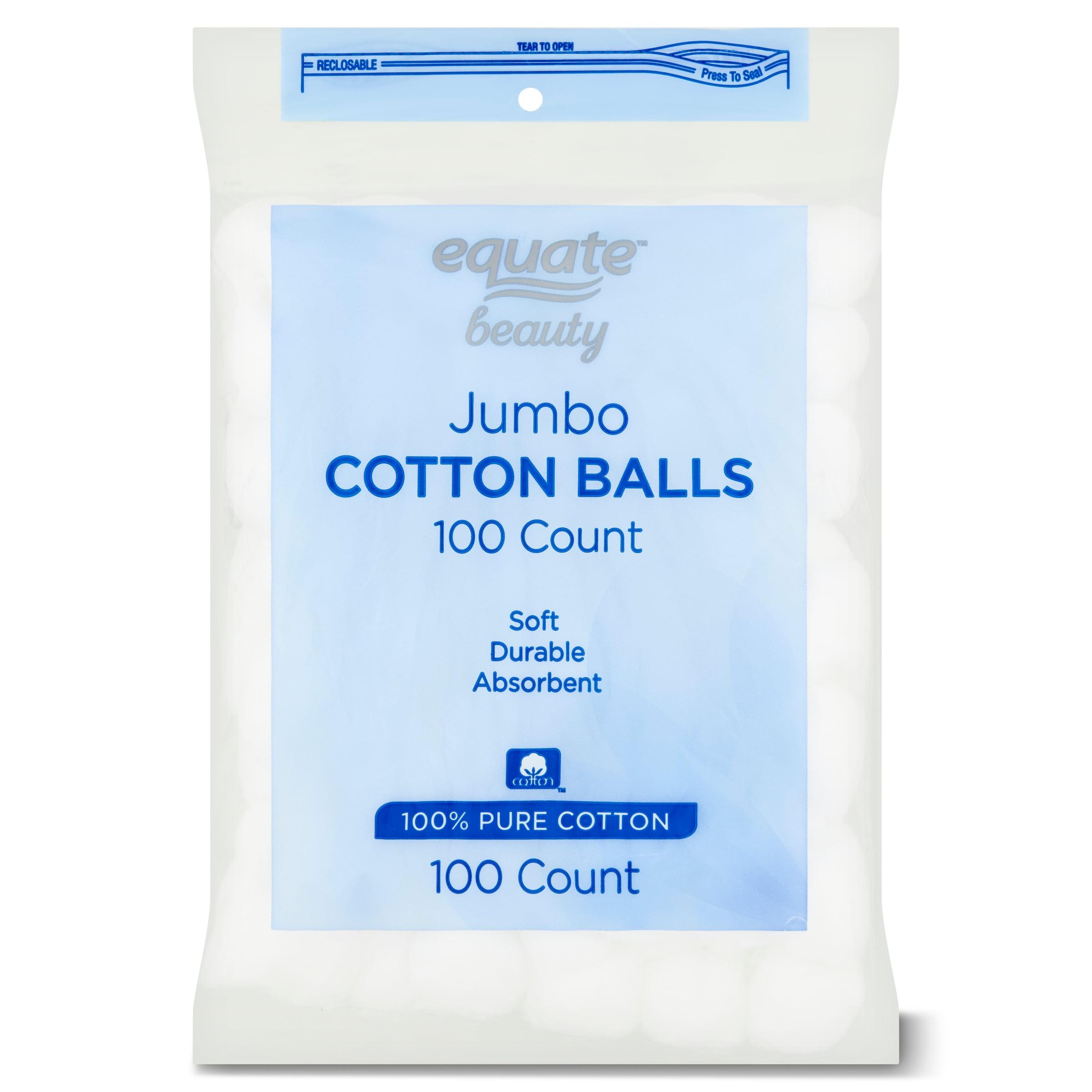 slijtage Niet meer geldig Bedrog Equate Beauty Jumbo Cotton Balls, 100 Count - Walmart.com
