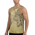 thumbnail image 2 of Xecao Vintage World Map Men's Tank Top Workout Quick Dry Sleeveless Gym Jogging Muscle Shirts Summer Swim Beach Tops, 2 of 9