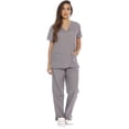 thumbnail image 1 of Conjuntos de uniforme médico para mujer Uniformes médicos de seis bolsillos (cuello en V con pantalón cargo), 1 of 5