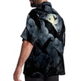 thumbnail image 3 of Bats Men's Short Sleeve Casual Printed Button Down Beach Shirt - Summer Unisex Top, 3 of 6