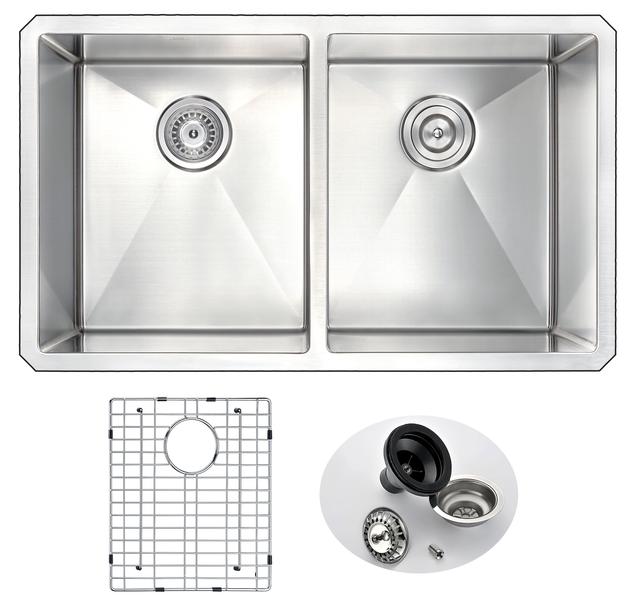 Anzzi Vanguard Undermount Stainless Steel 32 In 0 Hole 50 Anzzi Vanguard Undermount Stainless