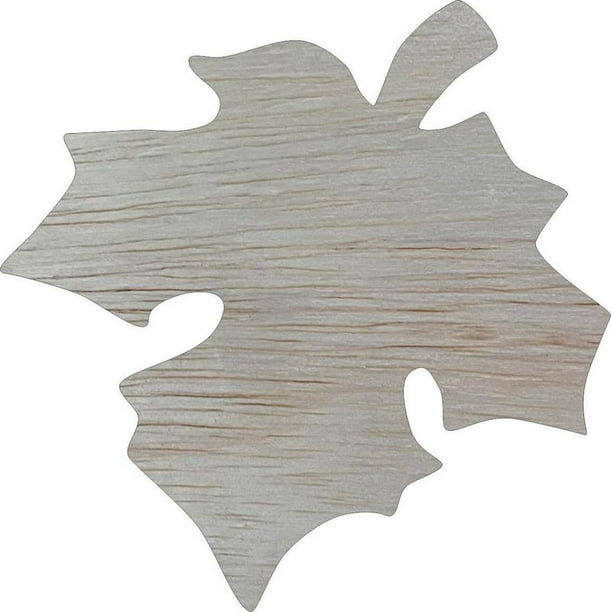 Wood Fall Leaf Cutout, Unfinished 6'' Paintable Leaf