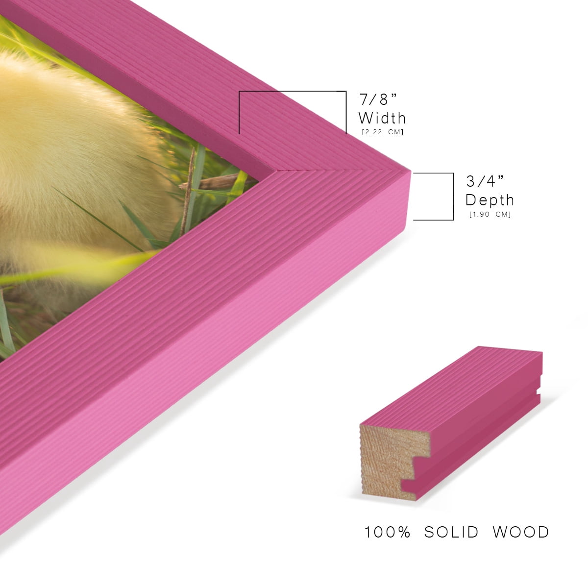 Grooved 11 in. x 14 in. Pink Picture Frame Set (Set of 4)