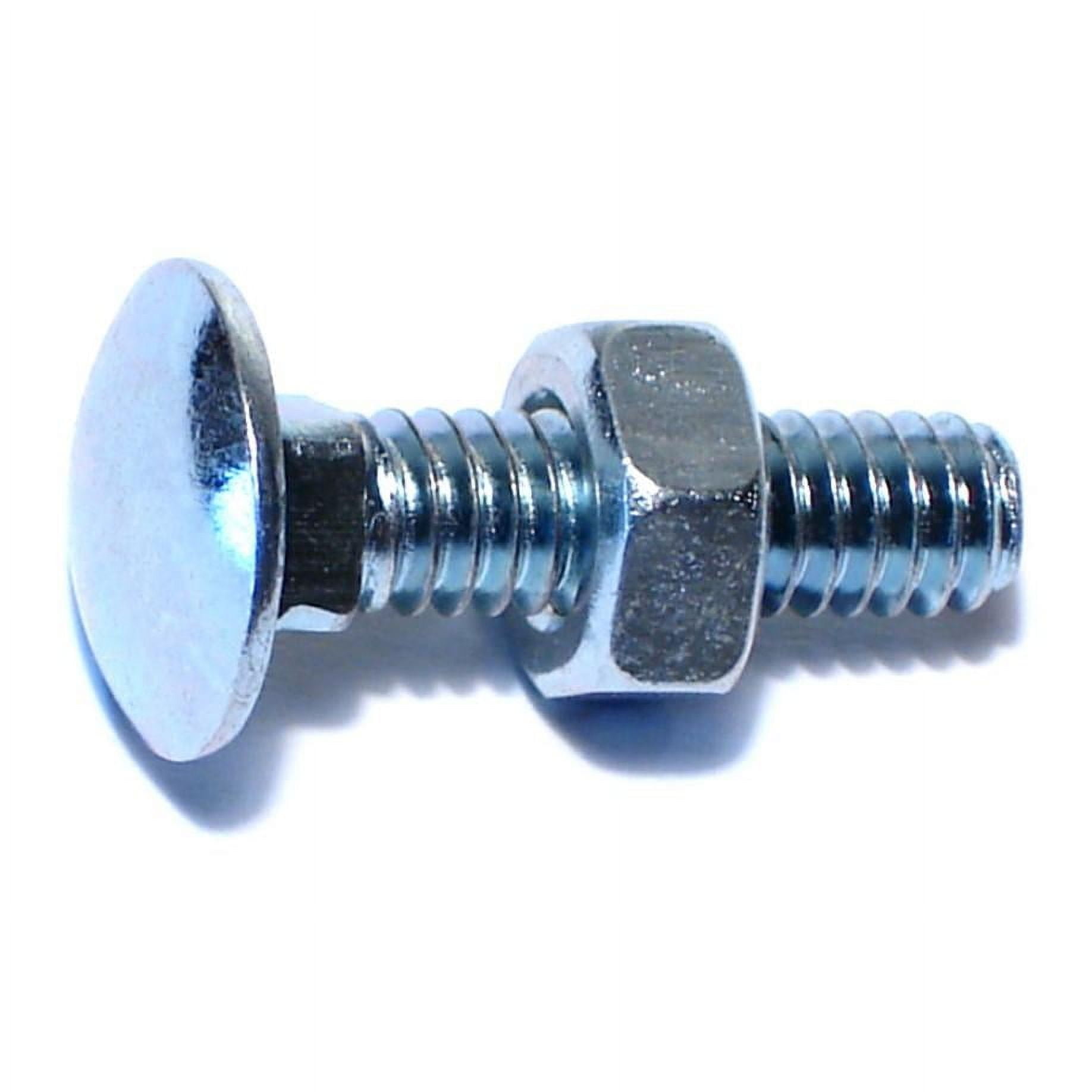 1/4 -20 x 1 Zinc Plated Grade 2 / A307 Steel Coarse Thread Carriage Bolts