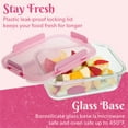 thumbnail image 2 of Paris Hilton 2-Piece Glass Leak-Proof Food Storage Containers, 4.3 Cup Capacity, Pink, 2 of 7