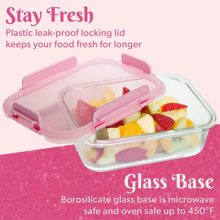 Paris Hilton 2-Piece Glass Food Storage Containers Pink photo 2