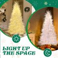 thumbnail image 3 of 7FT White Pre-Lit Christmas Tree with 400 String Lights Stepless Dimming,3 Color Modes,Hinged Xmas Pine Tree with 1218 Realistic Branch Tips and Metal Base,Artificial Christmas Tree for Holiday Home, 3 of 7