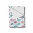 thumbnail image 2 of Bike Soft Flannel Fleece Blanket, Colorful Bicycle Patterns Riding Sport Pedals Activity Urban Themed Graphic, Cozy Plush for Indoor and Outdoor Use, 60" x 80", White and Multicolor, by Ambesonne, 2 of 6