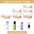thumbnail image 2 of Organizador de Encimera de Ba&ntilde;o de 3 Niveles, Bandeja de Cambiador para Cosm&eacute;ticos Estante de Maquillaje para Tocador, Almacenamiento de Perfume Loci&oacute;n Estante Dorado, 2 of 8