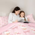 thumbnail image 4 of Erosebridal Cute Bowknot Full Size Comforter Sets,Farm Animal Kawaii Duck Bedding Sets For Girls, Reversible 3 Pieces, 4 of 7