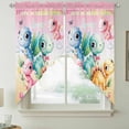 thumbnail image 2 of Cartoon Dinosaur Swag Valances for Windows, Kitchen Window Curtains Over Sink, Just A Girl Who Loves Dinosaurs Cute Animals Window Treatment Curtains for Living Room/Bedroom 2 Panel Sets 36"x45", 2 of 8