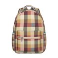 thumbnail image 1 of Abstract Plaid School Backpack Striped and Checkered Fusion, Moroccan Geometric Style Students Fashion Backpack, 1 of 6
