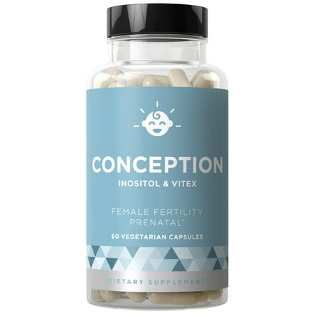 CONCEPTION Fertility Prenatal Vitamins - Regulate Your Cycle, Balance Hormones, Aid Ovulation - Myo-Inositol, Vitex, Folate Folic Acid - 60 Vegetarian Soft (Best Natural Prenatal Vitamins)