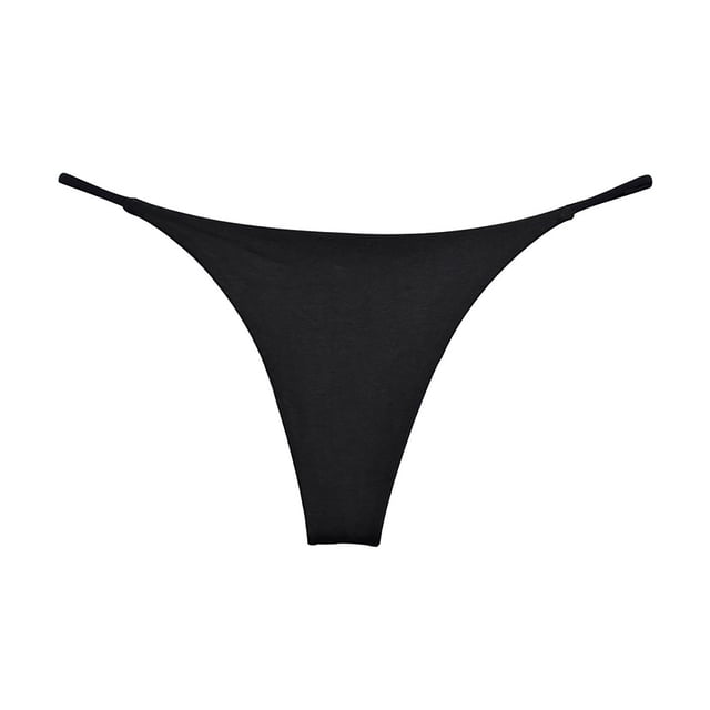 Gibobby Ropa interior bikini elástica para mujer Calzoncillos de bikini de doble capa de tiro bajo con tanga sexy para mujer(Negro, S)
