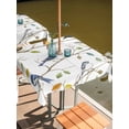 thumbnail image 2 of Square Outdoor Tablecloth with Umbrella Hole Leaf Bird Outside Table Cloth Waterproof Patio Table Cover Colorful Spring Tree Branch Country Boho Zipper Tablecloths for Picnic Party Camping 60x60 Inch, 2 of 8