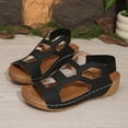 thumbnail image 5 of Pandaie Women's Orthopedic Wedge Sandals 2026 Cutout Slip on Summer Dressy Slides Comfortable Arch Support Platform Shoes for Casual Daily Walking Black 6.5, 5 of 7
