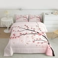 thumbnail image 2 of Feelyou Pink Cherry Blossoms Bedding Comforter Set for Girls, Romantic Flower Floral Twin Comforter Sets, Japanese Style Reversible Bedding Set, Luxury Bedroom Decor, 2 Pieces, 2 of 8