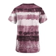 thumbnail image 4 of Xfvqtps Striped Scrub Tops for Women Wrinkle-Resist Nursing Uniform Casual V-Neck Print Short Sleeve Nurse Top with Pocket Hot Pink, 4 of 5