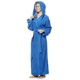 thumbnail image 5 of Women's 6 Tracks Stitching Full Length Hooded Turkish Cotton Bathrobe X-Large - White, 5 of 5