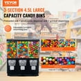thumbnail image 2 of VEVOR Commercial Vending Machine, Triple Compartment Candy Dispenser with Iron Stand, Gumball and Candy Machine for Business,Coin Operated Gumball Bank for Toy Capsules Bouncy Balls Candy Nut,Black, 2 of 9
