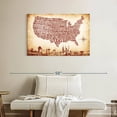 thumbnail image 2 of Elephant Stock Rustic Usa Map Wall Art - Horizontal Canvas Wall Art - Living Room Wall Decor - Map Canvas - Red And Brown Decor - 39" x 26", 2 of 8
