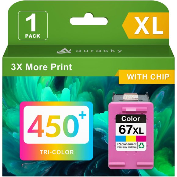 Cartucho de tinta AURASKY 67XL tricolor de alto rendimiento