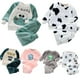 thumbnail image 2 of Conjunto de pijamas navideños de invierno para niños, ropa de dormir de 2 piezas con patrón de dibujos animados de felpa, ropa de dormir cálida con oso y cocodrilo de 1 a 3 años, 2 of 3