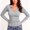 Gray, variant on Womens Basic Layer Tops Collared V Neck Long Sleeve Ribbed Shirts Casual Fall Layering Pullover Tops, Gray, L