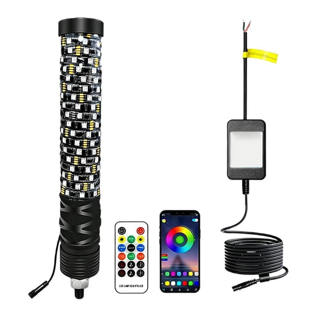 Colorful Ambient Firecracker, LED Whip Light with App & Remote Control