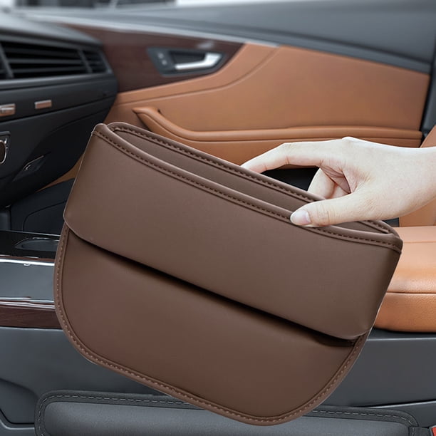 Organizador de Asiento de Cuero Xihbxyly para Coche Ajustable para Taza, Gafas, Teléfonos, Llaves