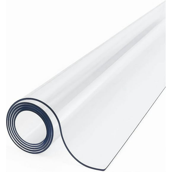 Byson Protège-Table de Salle à Manger Transparent – Protège-Nappe en PVC pour Table de Salle à Manger, Housse en Vinyle Plastique Imperméable – Transparent, Épais, Nettoyage Facile – 24 x 48 Po – 1,5 mm