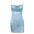 thumbnail image 4 of IROINNID Wedding Guest Dresses for Women Semi Formal Evening Night Casual Homecoming Dress Elegant Strap Open Back Dress Collar Beaded Sleeveless Elegant Bodycon Dress,Blue, 4 of 4