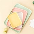thumbnail image 4 of Fast Food and Serving Tray Unbreakable Tea Platter 10x14.5x0.6 Inch Fast Food Tray PP Reusable Multi Purpose Rectangle Serving Tray for Couch Party Dining Picnic Snack Appetizer 1-2Pc, 4 of 6