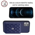 thumbnail image 2 of for iPhone 12 Slim Case with Card Holders and Strap for Women, iPhone 12 Phone Case Wallet PU Leather Kickstand RFID Blocking Flip Shockproof Wallet Case - Blue, 2 of 11