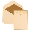 JAM Paper Wedding Invitation Set, Large, 5 1/2 x 7 3/4, Gold Heart Set, Ivory Card with Gold Lined Envelope, 100/pack