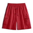 thumbnail image 6 of Hurxie Men's Cargo Shorts Quick Dry Lightweight Stretch Hiking Shorts for Men with Pockets No Lining Red,3XL, 6 of 7
