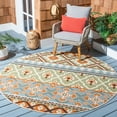 thumbnail image 2 of SAFAVIEH Veranda Dogon Geometric Indoor/Outdoor Area Rug, Green/Terracotta, 5'3" x 5'3" Round, 2 of 6