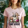 thumbnail image 5 of No Bunny Loves Me Like Jesus T-Shirt | Christian Rabbit Graphic Tee, Ash, Size L, 5 of 6