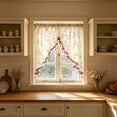 thumbnail image 4 of Flower Lace Embroidery Sheer Triangular Curtain No Punching Short Window Valance for Kitchen Bedroom Partition Doorway Light Filtering Privacy Decor, 4 of 6