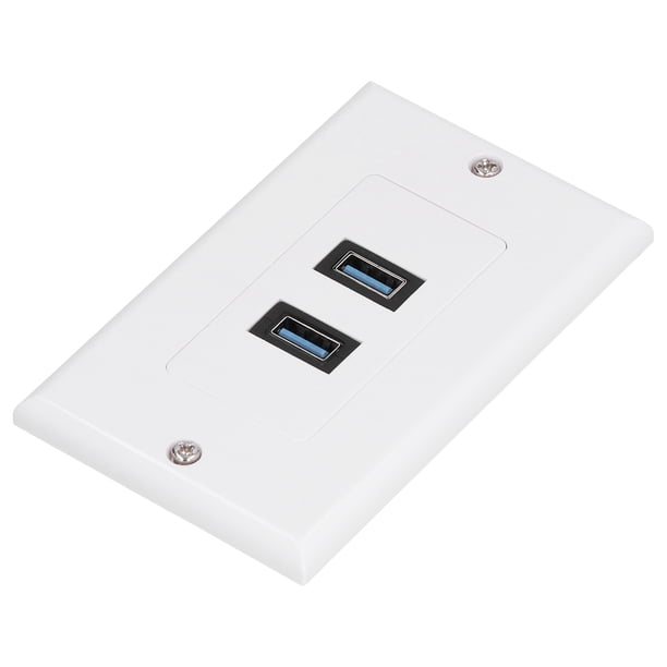 Tomacorriente de Pared USB de 2 Puertos Placa de Pared USB 30 Transmisión de Datos Panel de Pared Compuesto de Componentes USB 30 de 2 Puertos para Teléfonos Inteligentes ANGGREK Otros