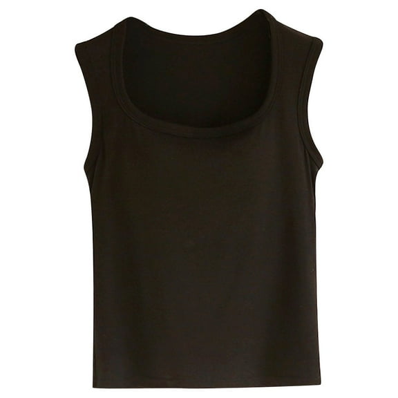 Aueoeo Womens Crop Tank Tops Basic Seamless Sleeveless Crew Neck Workout Top Summer Exercise Yoga Gym Shirts