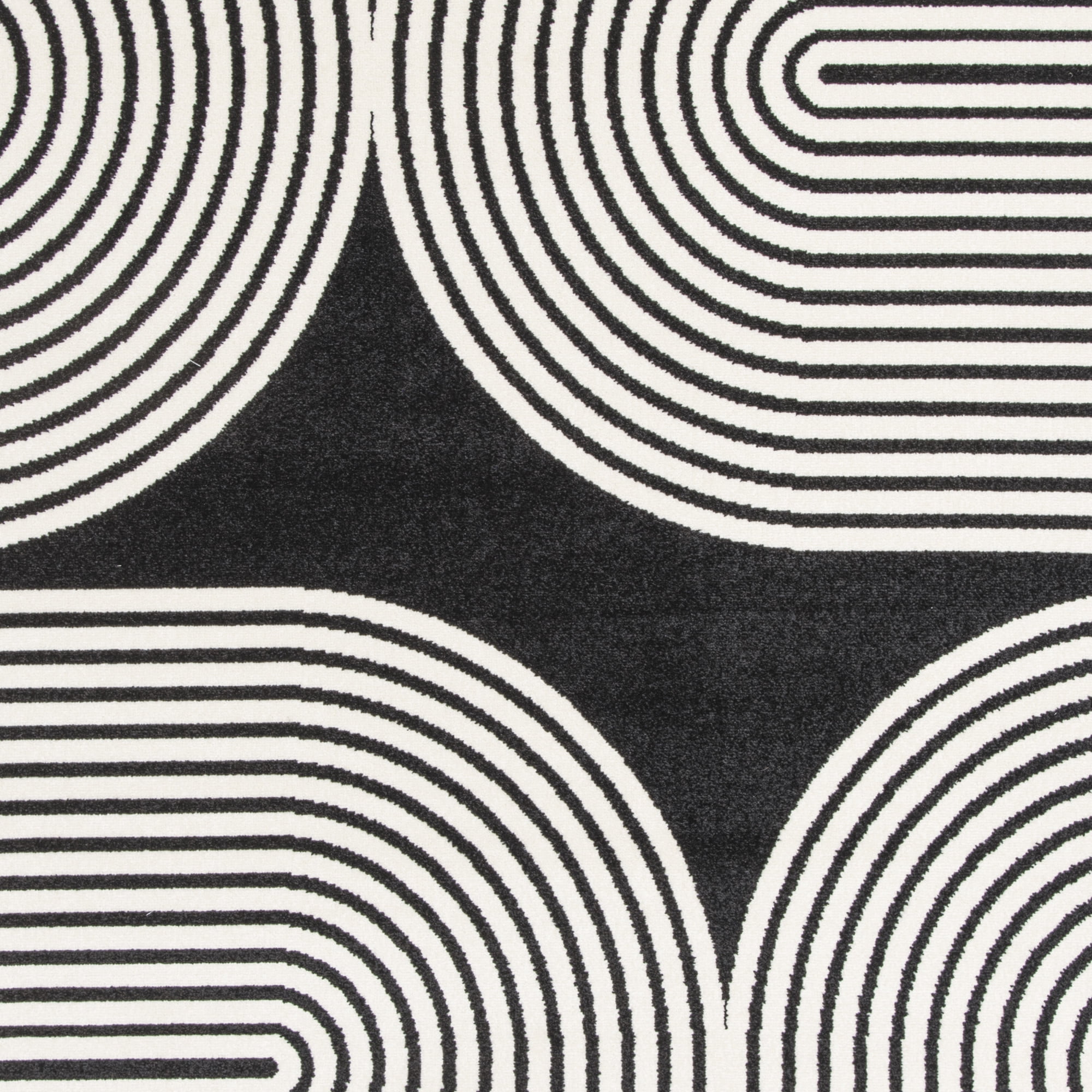 Loomaknoti Terrace Tropic Milburm 3' x 5' Geometric Indoor/Outdoor Accent Rug , Black/White