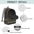 thumbnail image 4 of Unisex Bohemian Print Zipper Backpack, Stylish Boho Rucksack with Front Pocket, Lightweight Bag for School University Work Commute, Great Gift Choice, 4 of 5