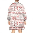 thumbnail image 2 of Red Baseball Terms Pattern Wearable Oversized Blanket,Wearable Blanket Hoodie for Adults,Cozy Hooded Blankets with Super Pockets,Super Warm Fuzzy Pullover for Women & Men, 2 of 6