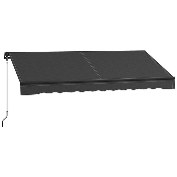 GVN Patio Awning, Outdoor Sun Shade Shelter Cover Awnings,10' x 8' Retractable Awning, 280gsm UV Resistant Sunshade Shelter, Dark Gray