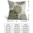 thumbnail image 5 of Olive Green Grey Flower Pillow Covers 16x16 Inch Set of 2, Gray White Dahlia Floral Line Pattern Decorative Throw Pillowcases Outdoor Farmhouse Cushion Covers Summer Holiday Sofa Couch Bed Decor, 5 of 6