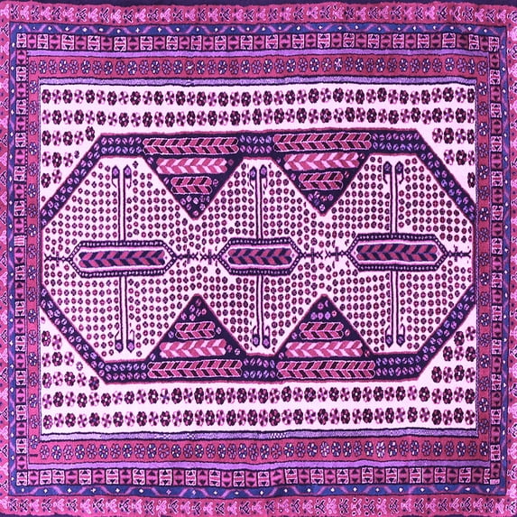 Ahgly Company Indoor Square Persian Purple Traditional Area Rugs, 6' Square