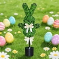 thumbnail image 4 of 27.5'' Artificial Bunny-Shaped Topiary Tree Pot UV-Resistant Bowknot,Faux Boxwood Topiaries Plant for Porch Decor Outdoor/Indoor, 4 of 7