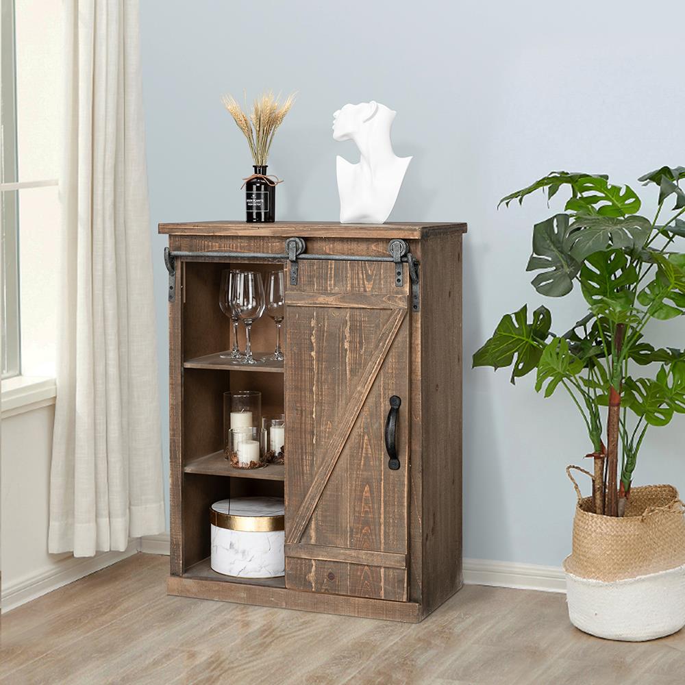 Buy Ktaxon Farmhouse Accent Chest, 5Shelf Rustic Wood Sliding Barn